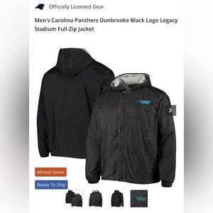 Men's Carolina Panthers Dunbrooke Black Logo Legacy Stadium Full-Zip Jacket.